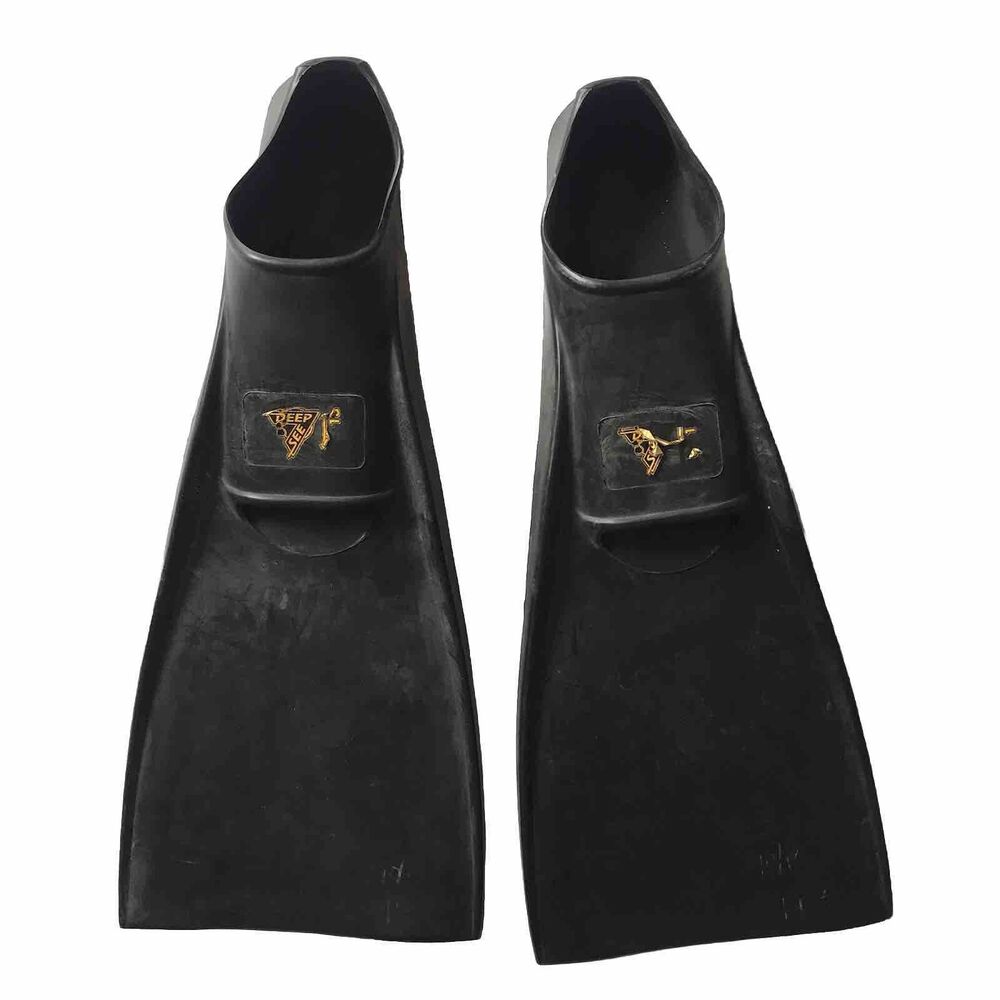 VTG DEEP SEE Scuba Diving Swim Fins SZ 10-13 Flippers Floating Black Rubber